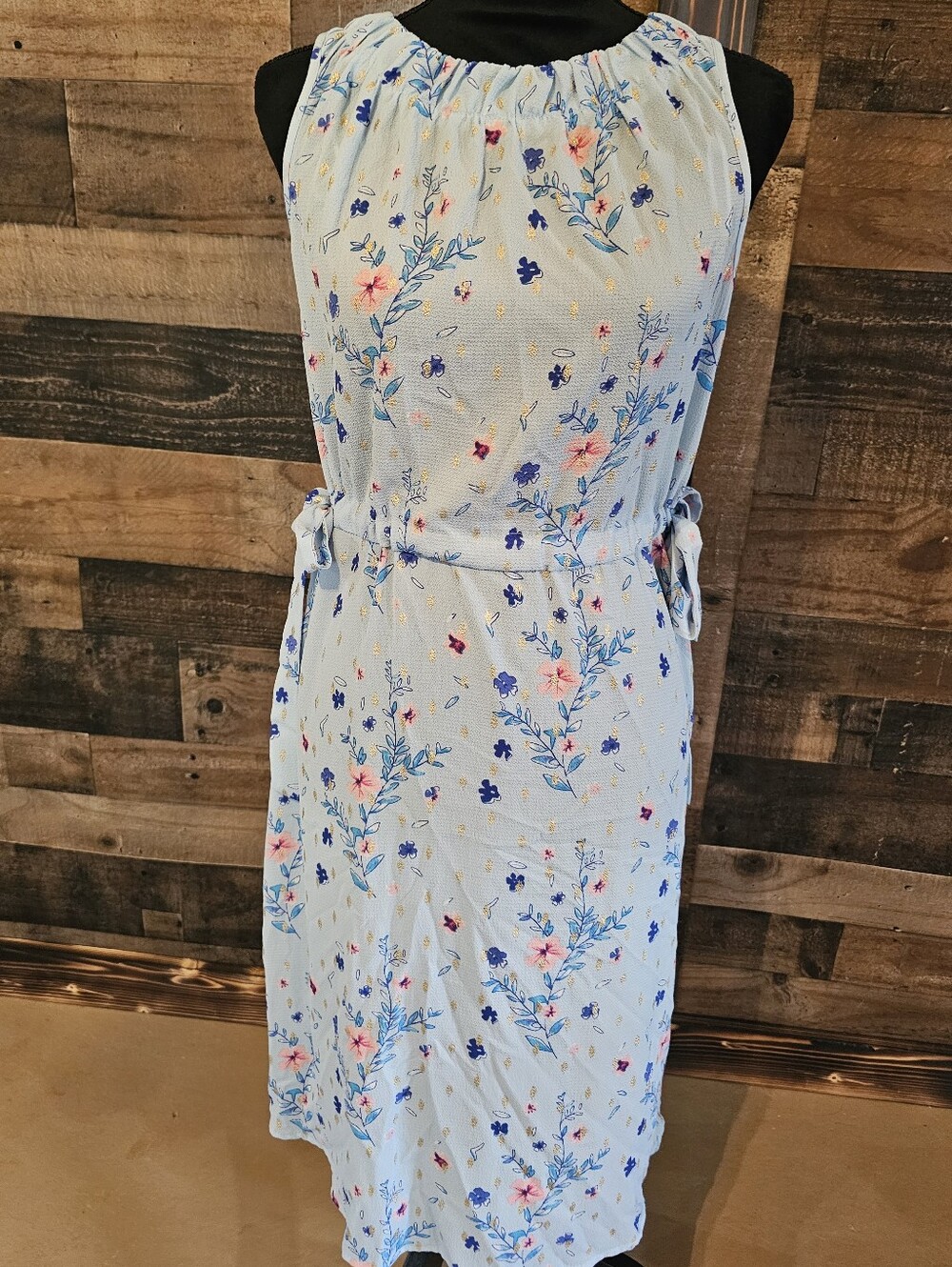 Juicy Couture Sleeveless Dress Medium Blue Floral